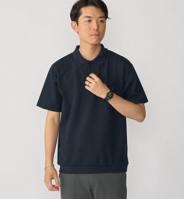 SHIPS「【WEB限定】SHIPS:〈抗菌・防臭〉ワンポイントロゴ バーズアイ 半袖 ポロシャツ」|ポロシャツ|ネイビー