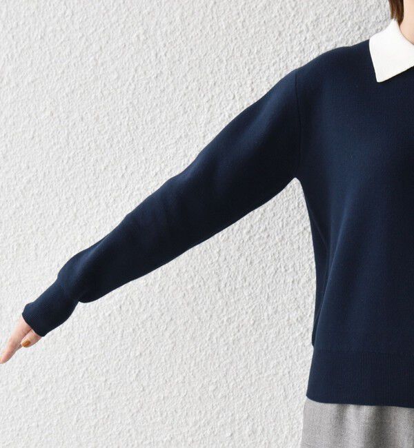 SHIPS any「《予約》SHIPS any:〈手洗い可能〉ビジュー バイカラー コンパクト ニット プルオーバー」|ニット・セーター|