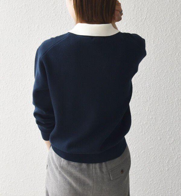 SHIPS any「《予約》SHIPS any:〈手洗い可能〉ビジュー バイカラー コンパクト ニット プルオーバー」|ニット・セーター|