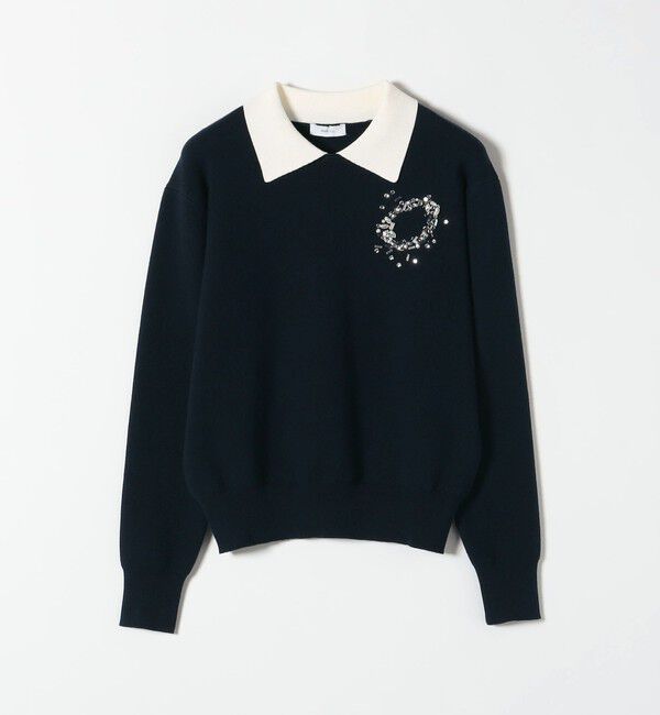 SHIPS any「《予約》SHIPS any:〈手洗い可能〉ビジュー バイカラー コンパクト ニット プルオーバー」|ニット・セーター|
