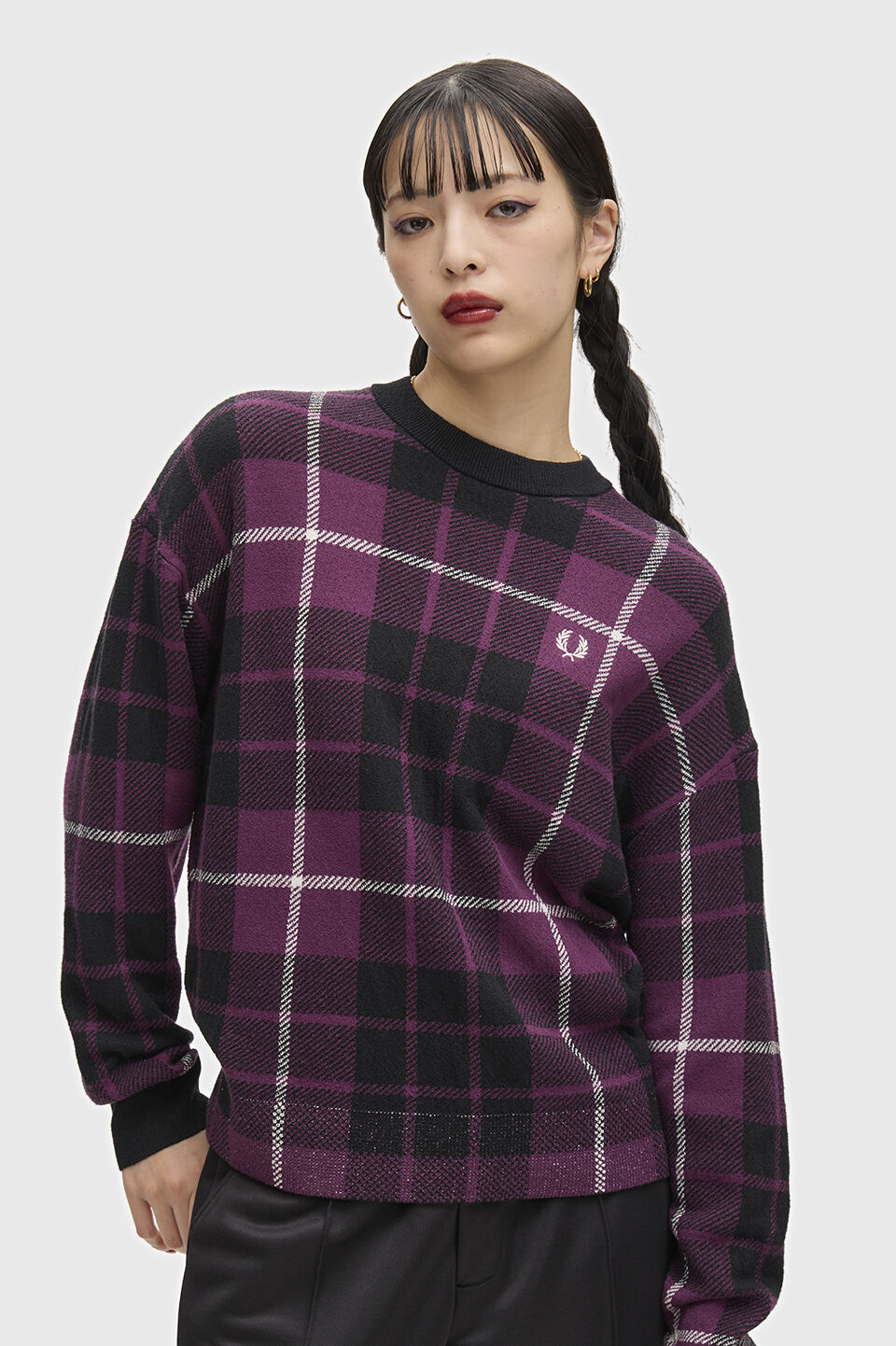 FRED PERRY 「FRED PERRY／Boucle Tartan Jumper／ブークレタータンチェックジャンパー」|ニット・セーター|PLUM
