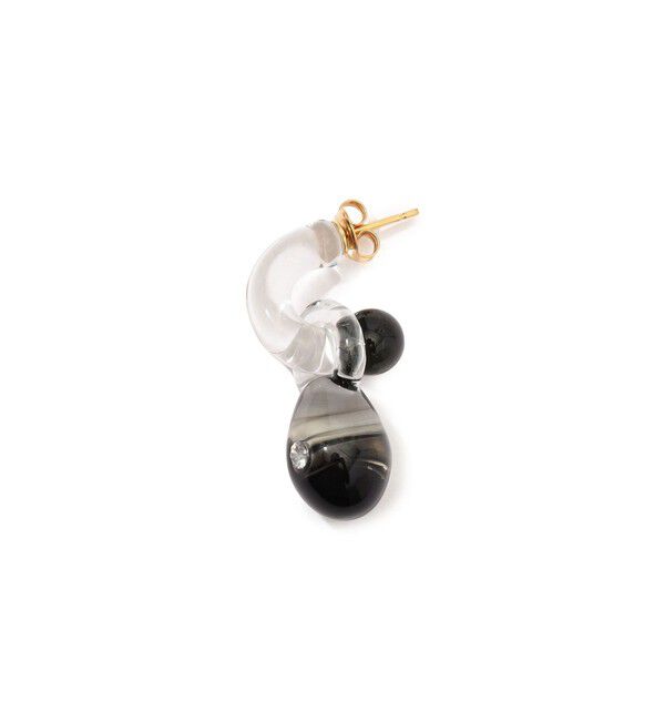 TOMORROWLAND GOODS「 LEVENS JEWELS MINI GLASS HOOP ピアス」|ピアス|18 ブラック系
