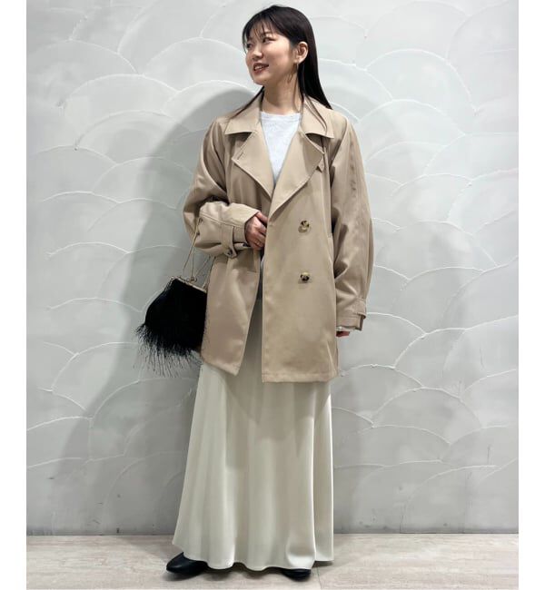 SLOBE IENA「《セットアップ対応可》撥水ミドルトレンチコート」|トレンチコート|