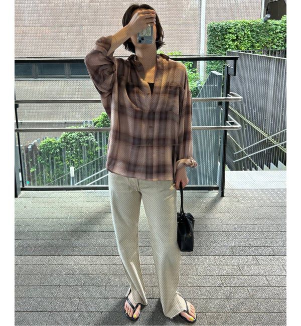 SLOBE IENA「《WEB限定カラーあり/追加》ビエラチェックルーズシャツ」|シャツ・ブラウス|