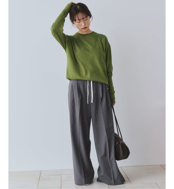 SLOBE IENA「《WEB限定/接触冷感/UVカット/吸水速乾/4サイズ展開/追加》ワイドスラックス」|スラックス|