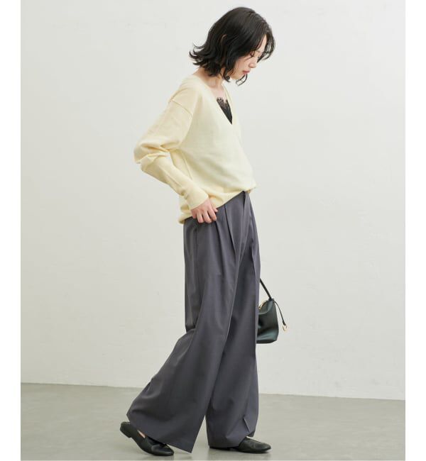 SLOBE IENA「《WEB限定/接触冷感/UVカット/吸水速乾/4サイズ展開/追加》ワイドスラックス」|スラックス|