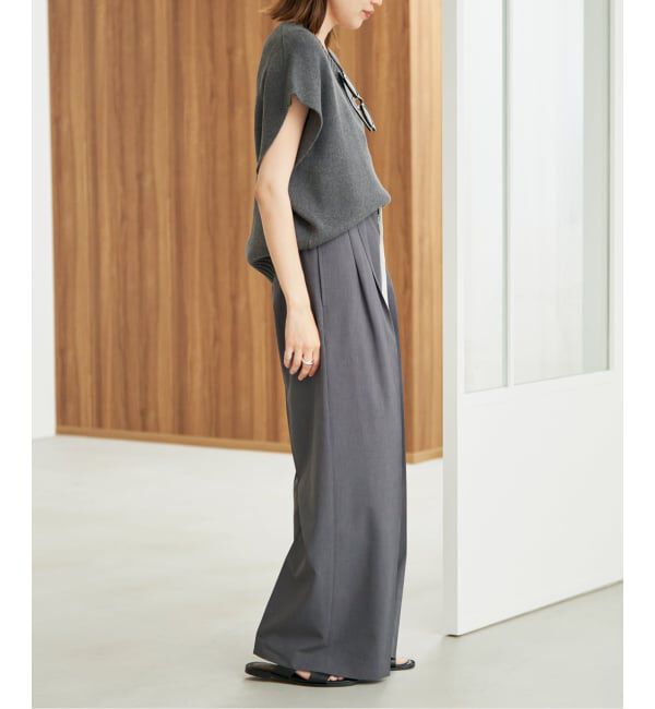 SLOBE IENA「《WEB限定/接触冷感/UVカット/吸水速乾/4サイズ展開/追加》ワイドスラックス」|スラックス|