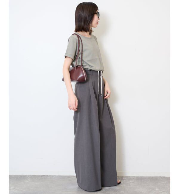 SLOBE IENA「《WEB限定/接触冷感/UVカット/吸水速乾/4サイズ展開/追加》ワイドスラックス」|スラックス|