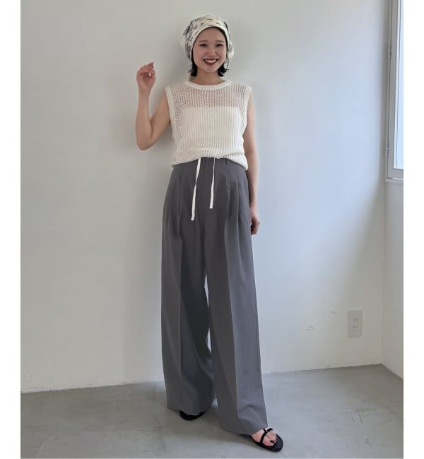 SLOBE IENA「《WEB限定/接触冷感/UVカット/吸水速乾/4サイズ展開/追加》ワイドスラックス」|スラックス|