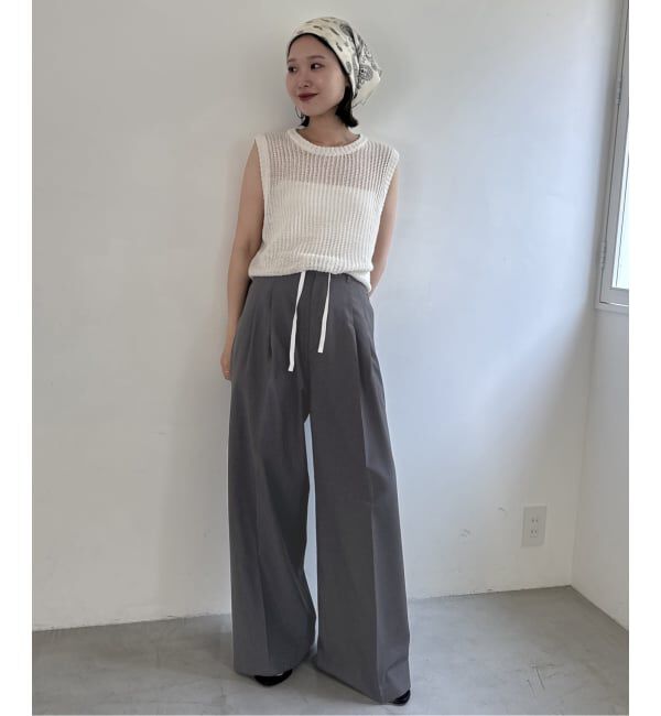 SLOBE IENA「《WEB限定/接触冷感/UVカット/吸水速乾/4サイズ展開/追加》ワイドスラックス」|スラックス|