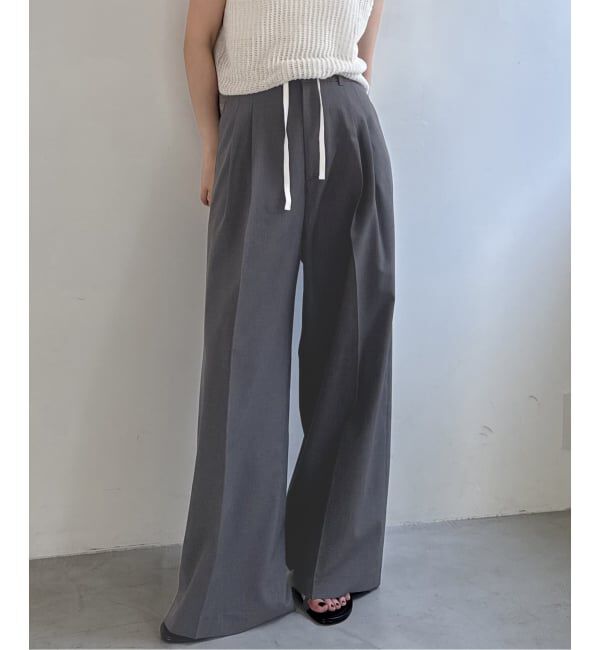 SLOBE IENA「《WEB限定/接触冷感/UVカット/吸水速乾/4サイズ展開/追加》ワイドスラックス」|スラックス|