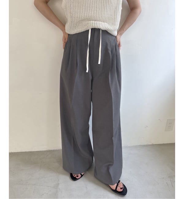 SLOBE IENA「《WEB限定/接触冷感/UVカット/吸水速乾/4サイズ展開/追加》ワイドスラックス」|スラックス|