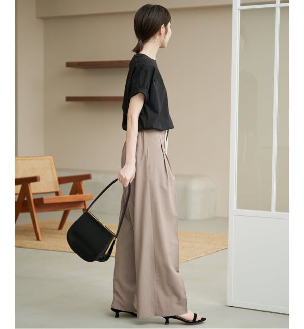 SLOBE IENA「《WEB限定/接触冷感/UVカット/吸水速乾/4サイズ展開/追加》ワイドスラックス」|スラックス|