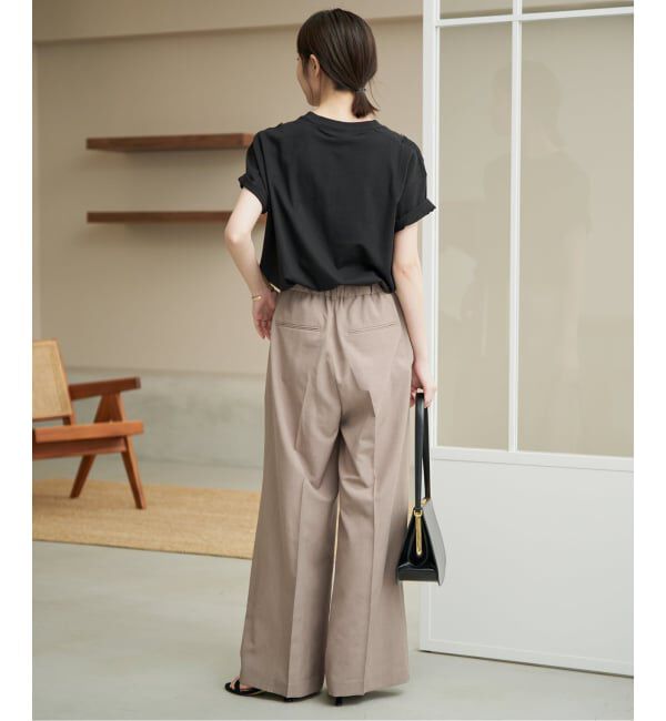 SLOBE IENA「《WEB限定/接触冷感/UVカット/吸水速乾/4サイズ展開/追加》ワイドスラックス」|スラックス|