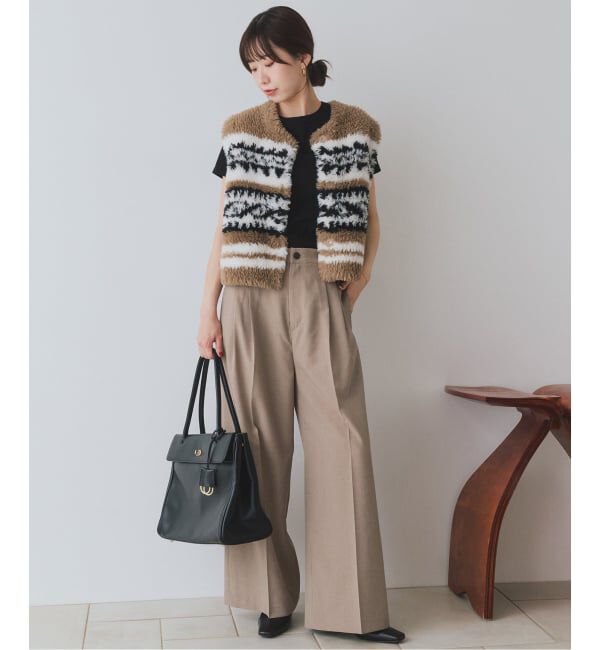 SLOBE IENA「《WEB限定/接触冷感/UVカット/吸水速乾/4サイズ展開/追加》ワイドスラックス」|スラックス|