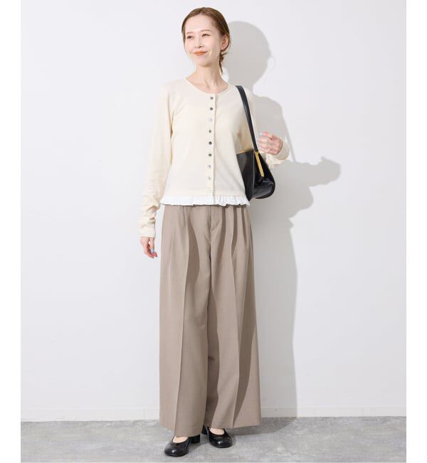 SLOBE IENA「《WEB限定/接触冷感/UVカット/吸水速乾/4サイズ展開/追加》ワイドスラックス」|スラックス|