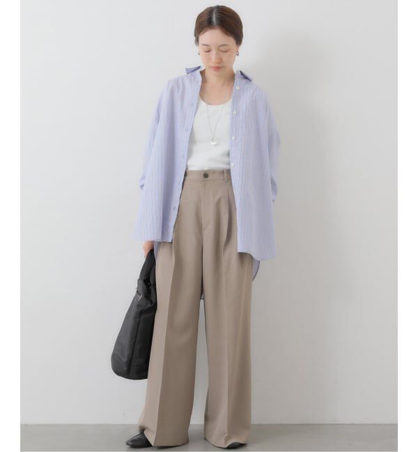 SLOBE IENA「《WEB限定/接触冷感/UVカット/吸水速乾/4サイズ展開/追加》ワイドスラックス」|スラックス|