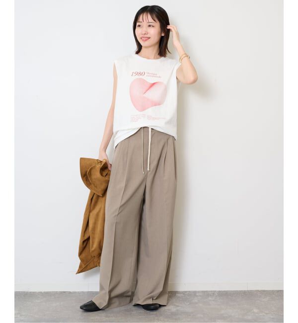 SLOBE IENA「《WEB限定/接触冷感/UVカット/吸水速乾/4サイズ展開/追加》ワイドスラックス」|スラックス|
