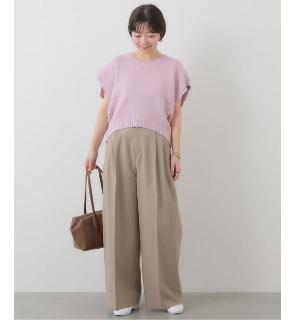 SLOBE IENA「《WEB限定/接触冷感/UVカット/吸水速乾/4サイズ展開/追加》ワイドスラックス」|スラックス|