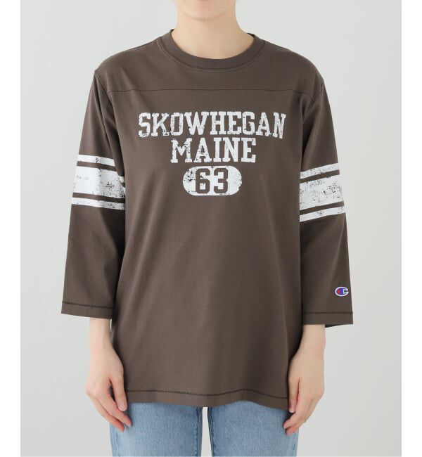 SLOBE IENA「Champion/チャンピオン 3/4 SLEEVE FOOTBALL T-SHIRT C3-E421」|Tシャツ・カットソー|グレーA