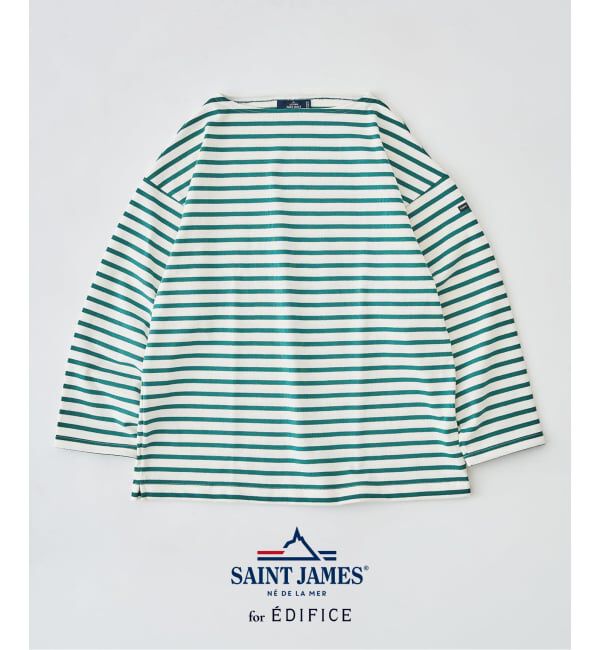 EDIFICE「SAINT JAMES (セントジェームス) 別注 ウエッソン ルーズ ボーダー」|Tシャツ・カットソー|グリーン
