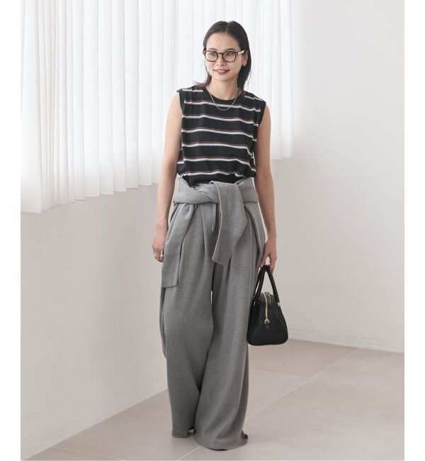 JOURNAL STANDARD「《追加2》汗ジミ防止天竺ボーダーノースリーブ」|Tシャツ・カットソー|