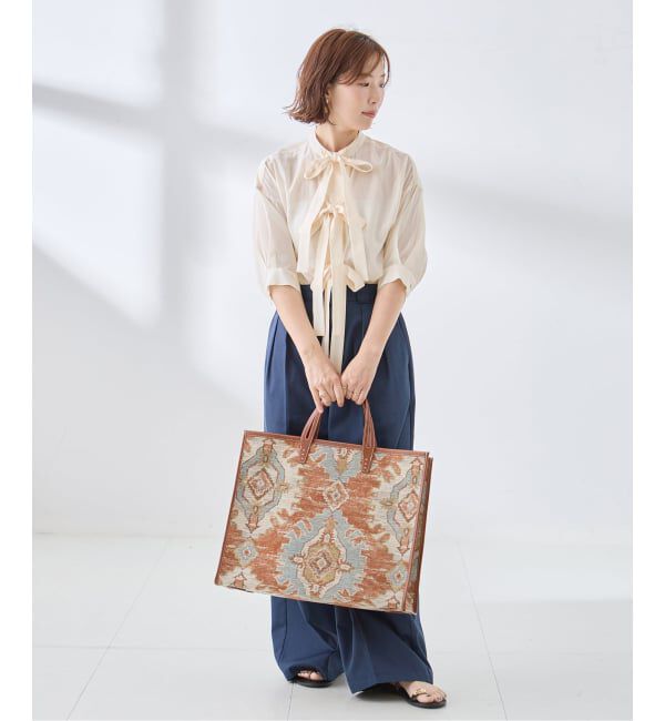 journal standard L'essage「シアーサテンリボンショートスリーブブラウス」|シャツ・ブラウス|