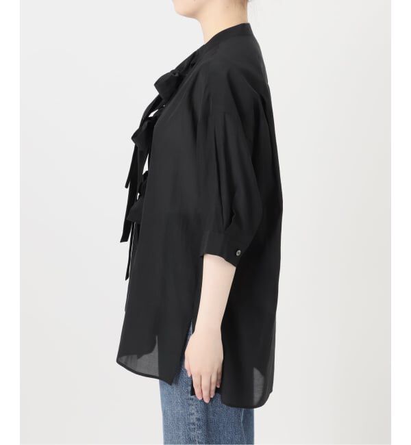journal standard L'essage「シアーサテンリボンショートスリーブブラウス」|シャツ・ブラウス|