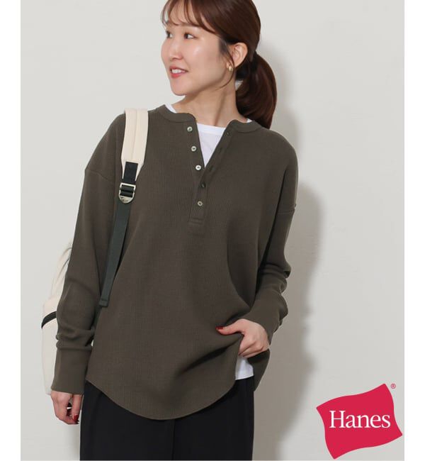 JOURNAL STANDARD relume「《予約》【Hanes&times;relume】別注Newワッフルヘンリーネックプルオーバー」|Tシャツ・カットソー|グレー