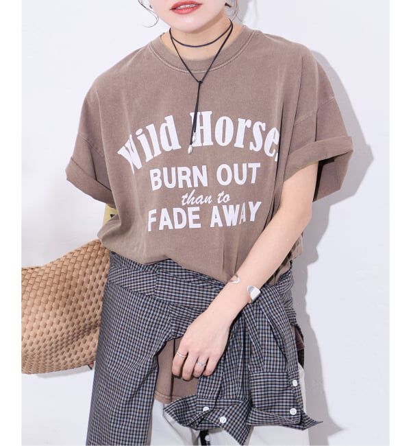 JOURNAL STANDARD「《追加4》ラウンドヘムピグメントT」|Tシャツ・カットソー|