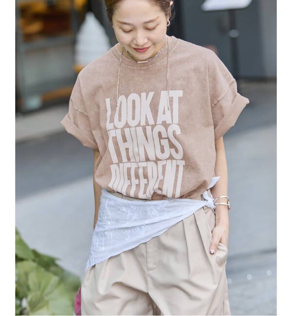JOURNAL STANDARD「《追加4》ラウンドヘムピグメントT」|Tシャツ・カットソー|