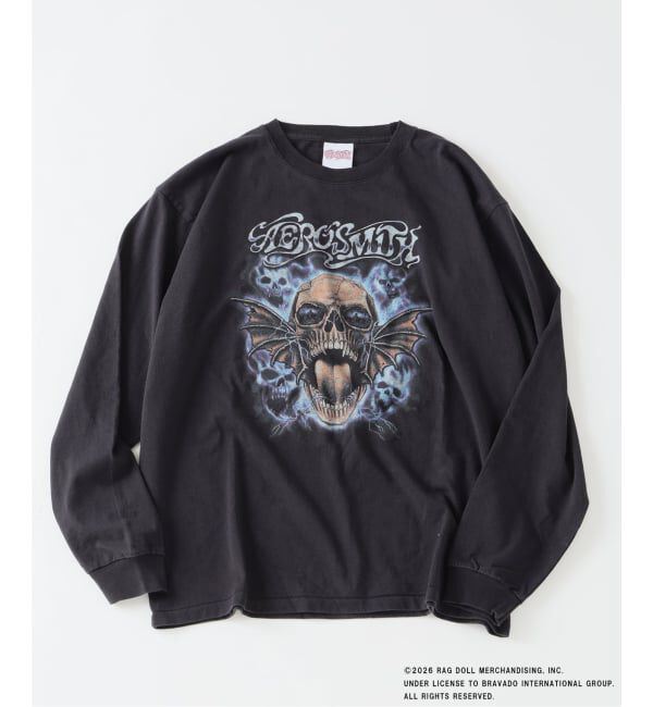 JOURNAL STANDARD relume「《予約》AERO SMITH / エアロスミス 別注 ヴィンテージ加工 プリントロンT」|Tシャツ・カットソー|ブラック