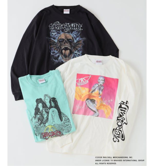 JOURNAL STANDARD relume「《予約》AERO SMITH / エアロスミス 別注 ヴィンテージ加工 プリントロンT」|Tシャツ・カットソー|