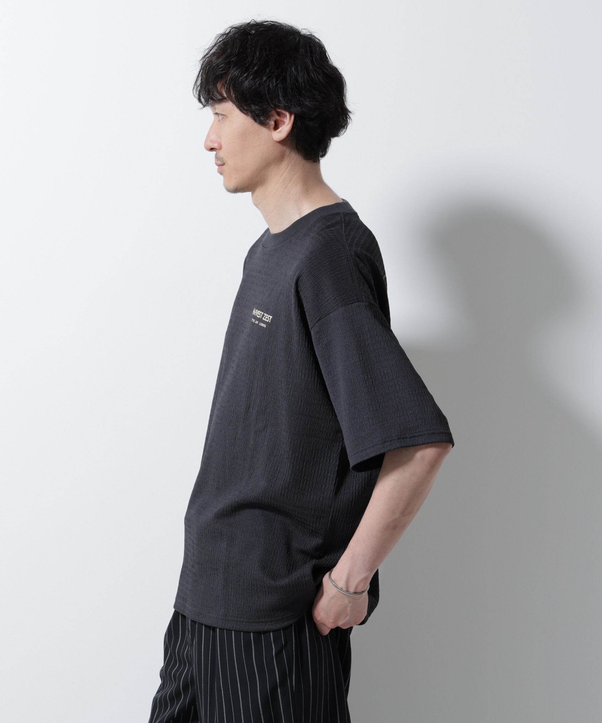 NANO universe「楊柳プリントTシャツ 半袖」|Tシャツ・カットソー|