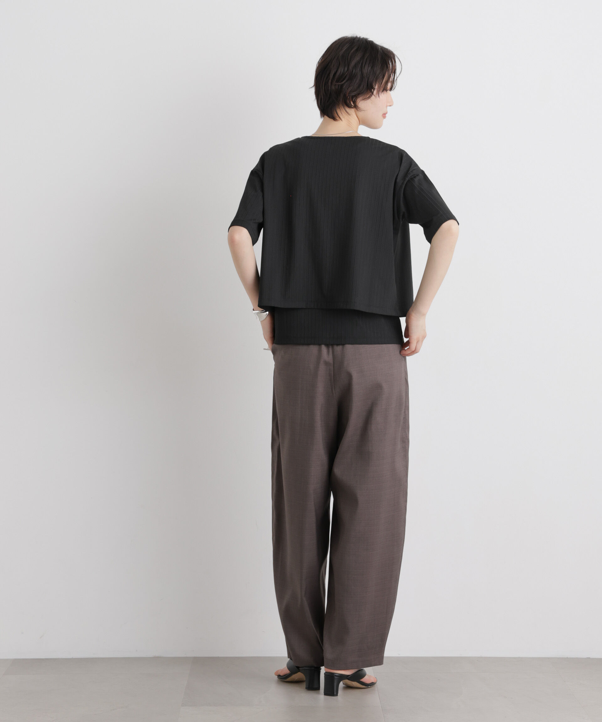 NANO universe「ｴｽﾃﾙﾜｲﾄﾞﾘﾌﾞ半袖ｶｰﾃﾞｨｶﾞﾝ&ﾀﾝｸｱﾝｻﾝﾌﾞﾙｾｯ」|Tシャツ・カットソー|