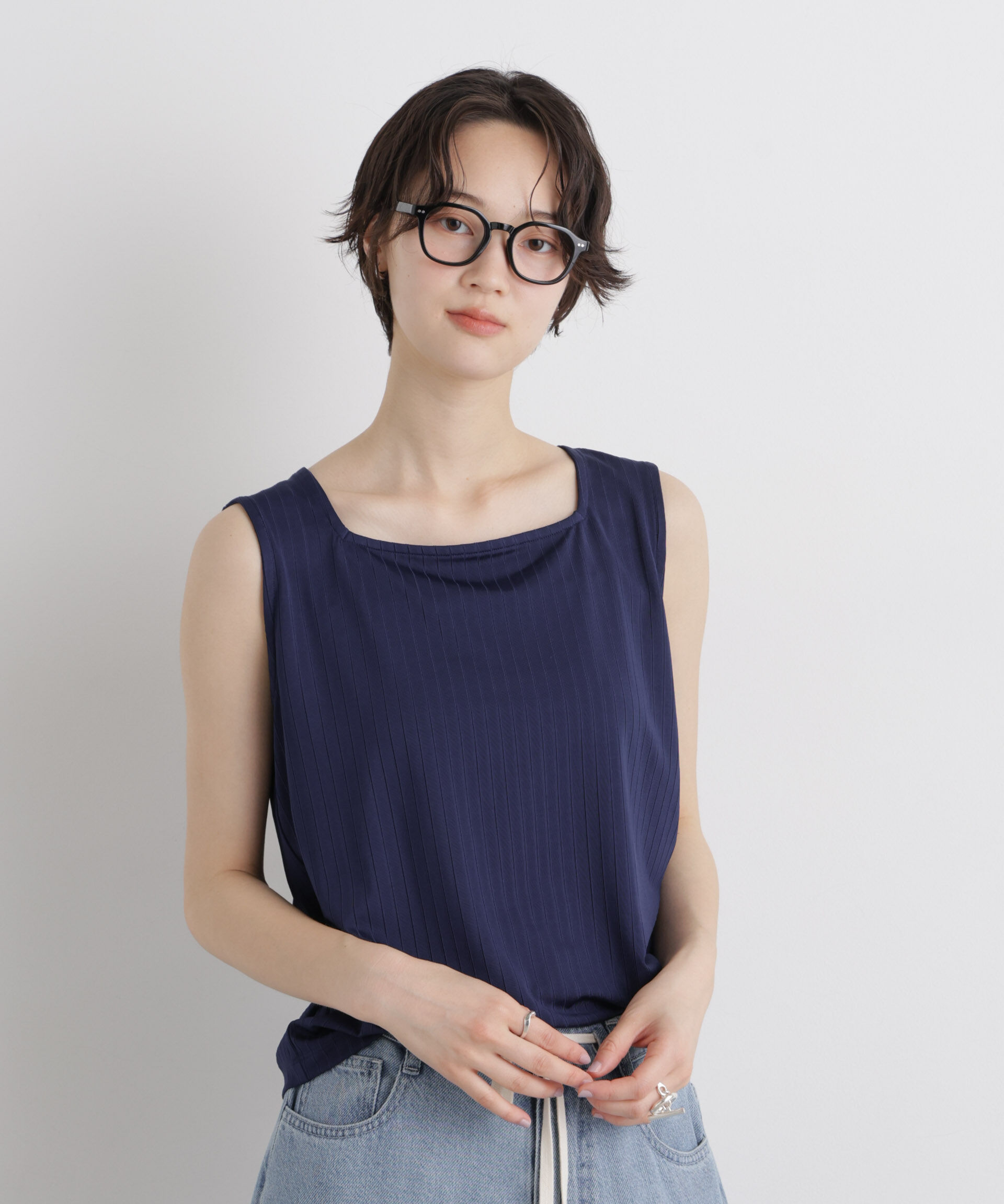 NANO universe「ｴｽﾃﾙﾜｲﾄﾞﾘﾌﾞ半袖ｶｰﾃﾞｨｶﾞﾝ&ﾀﾝｸｱﾝｻﾝﾌﾞﾙｾｯ」|Tシャツ・カットソー|
