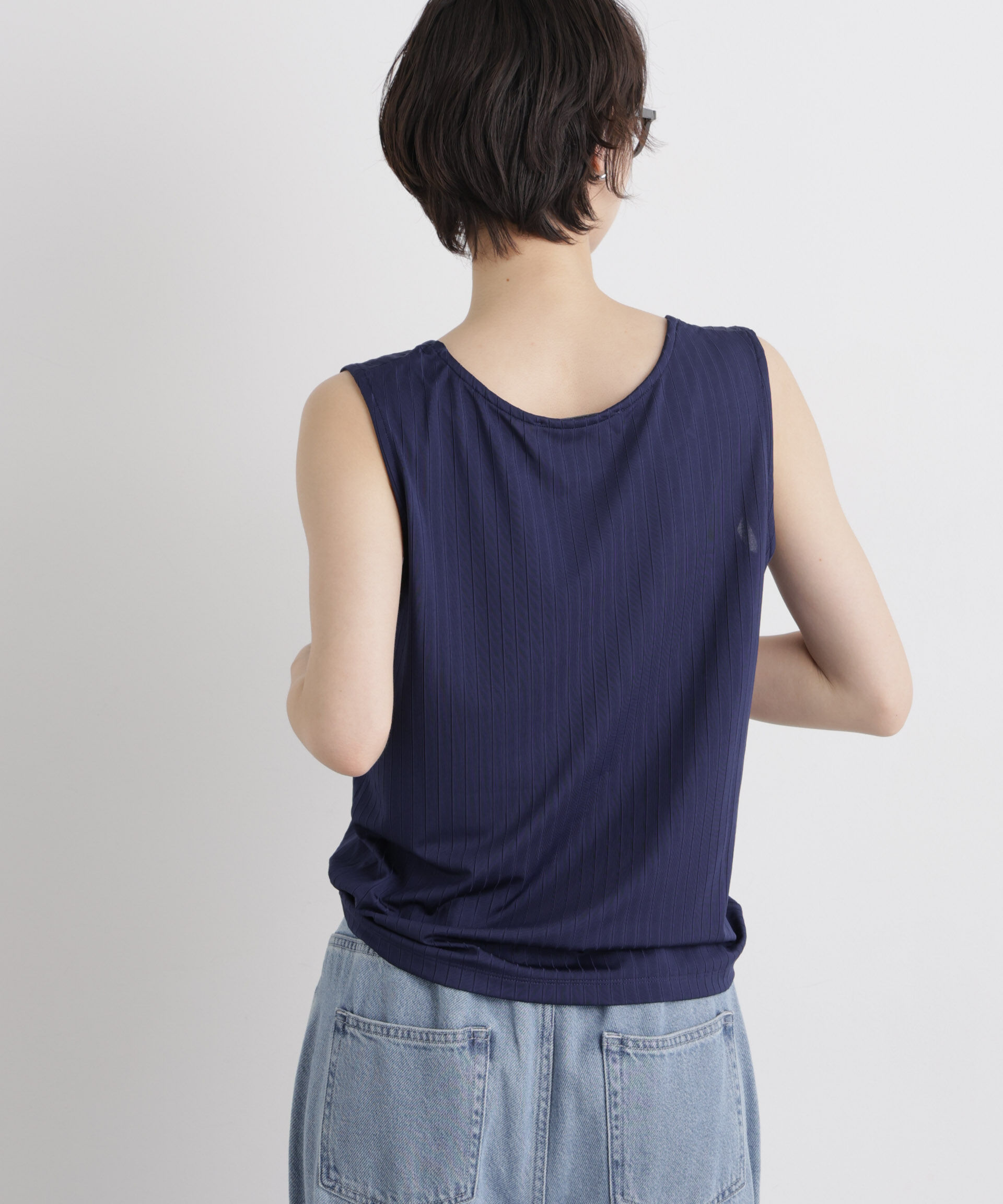 NANO universe「ｴｽﾃﾙﾜｲﾄﾞﾘﾌﾞ半袖ｶｰﾃﾞｨｶﾞﾝ&ﾀﾝｸｱﾝｻﾝﾌﾞﾙｾｯ」|Tシャツ・カットソー|