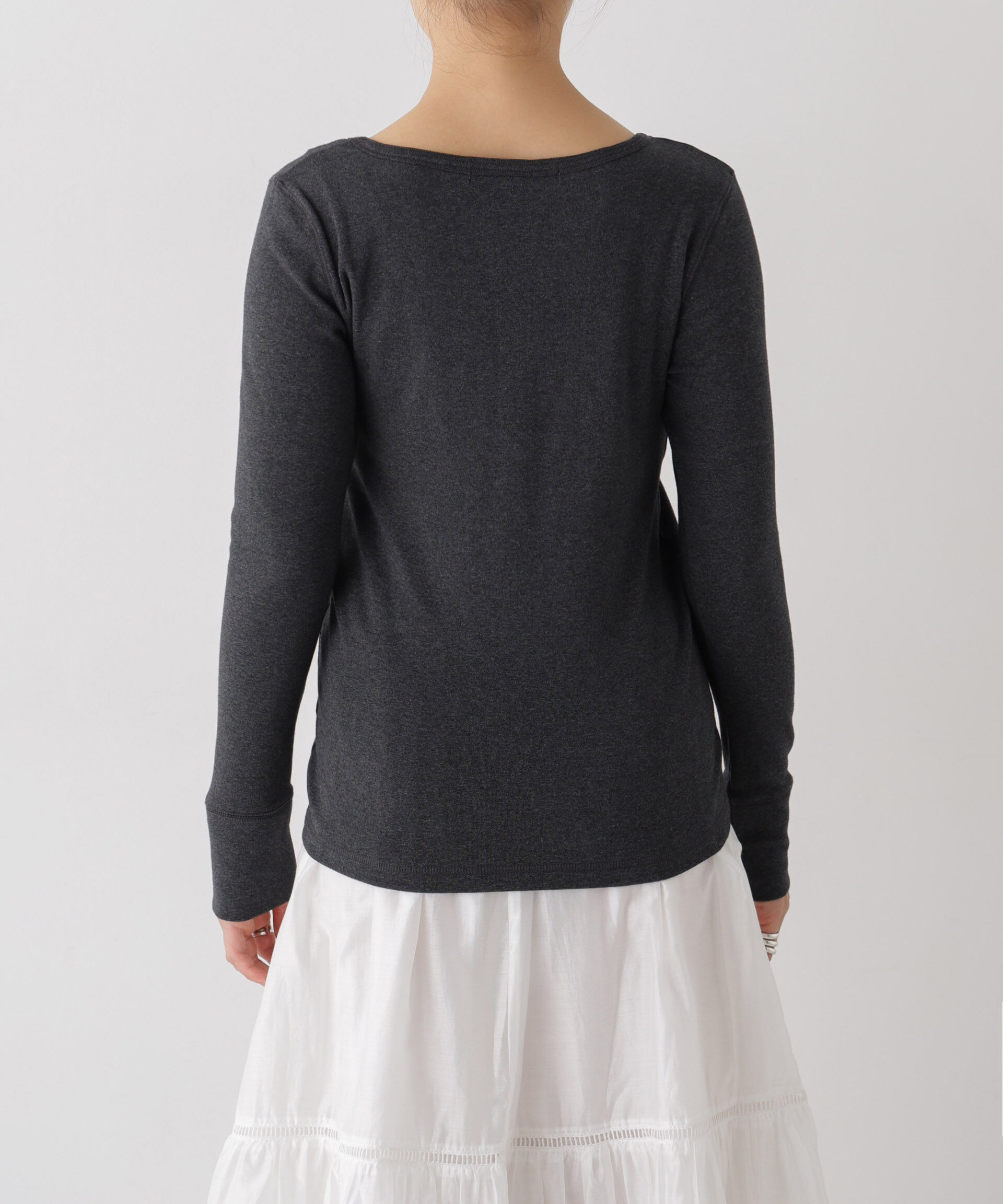 NANO universe「ベアフライスカットヘンリーネックロングスリーブトップス」|Tシャツ・カットソー|
