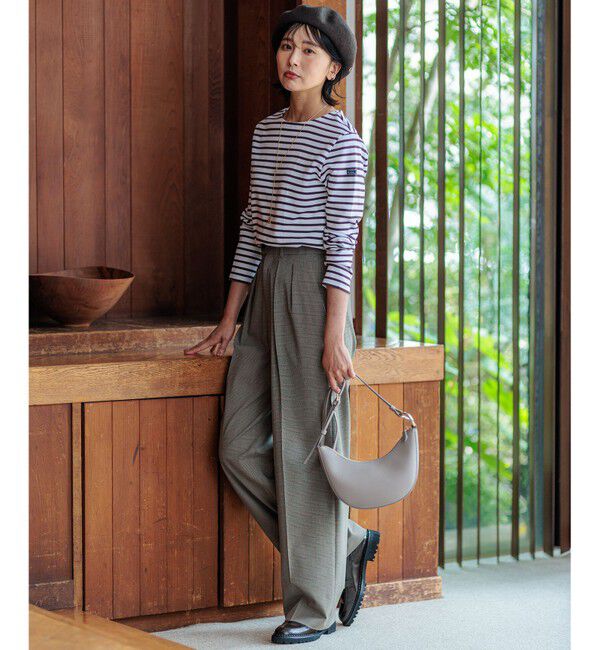 23区「【洗える】ドライ2WAYストレッチ チェック ワイドパンツ」|その他|