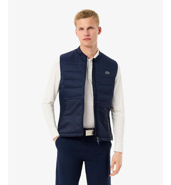 LACOSTE「キルティング切り替え中綿ベスト」|ダウンベスト・ベスト|ネイビー