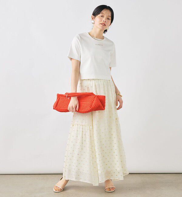 NOLLEY'S sophi「《撥水/汗染み軽減》ショート丈ロゴTシャツ」|Tシャツ・カットソー|