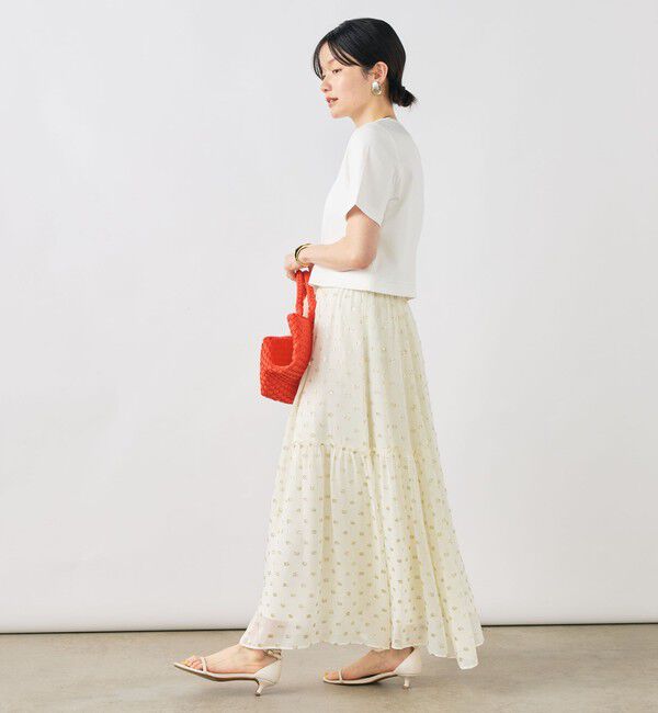 NOLLEY'S sophi「《撥水/汗染み軽減》ショート丈ロゴTシャツ」|Tシャツ・カットソー|