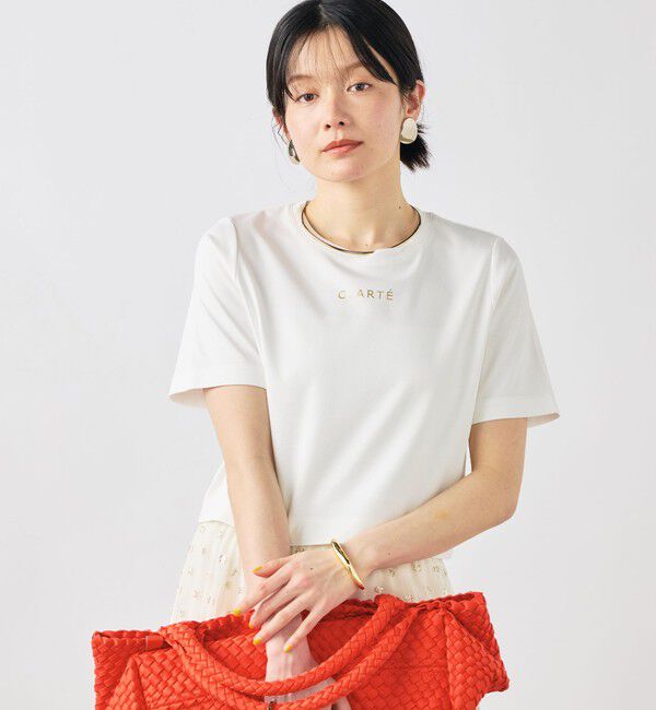 NOLLEY'S sophi「《撥水/汗染み軽減》ショート丈ロゴTシャツ」|Tシャツ・カットソー|