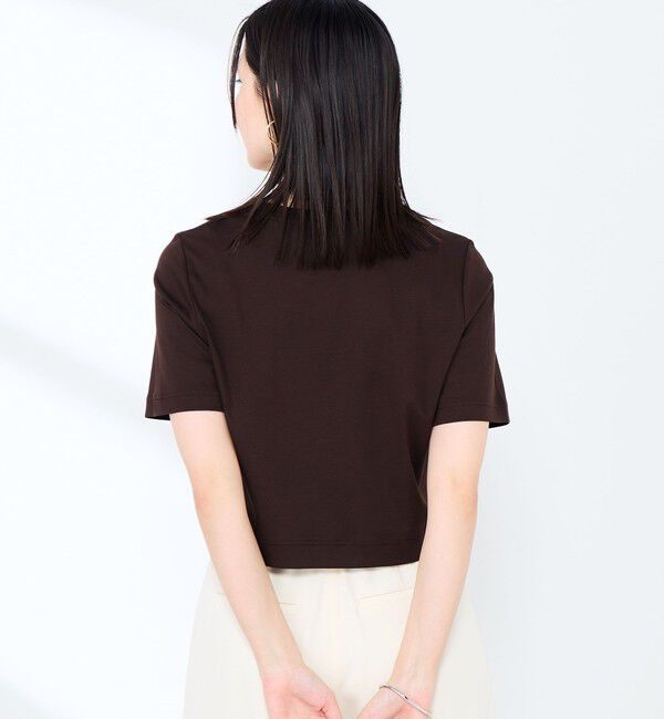NOLLEY'S sophi「《撥水/汗染み軽減》ショート丈ロゴTシャツ」|Tシャツ・カットソー|