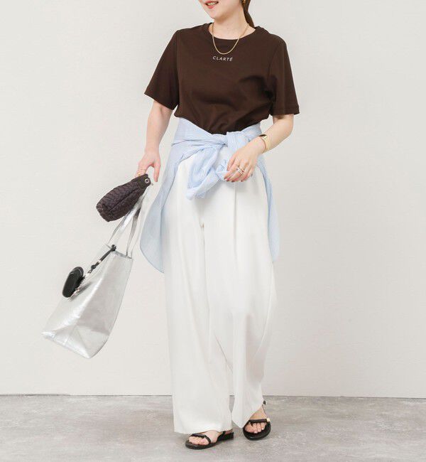 NOLLEY'S sophi「《撥水/汗染み軽減》ショート丈ロゴTシャツ」|Tシャツ・カットソー|