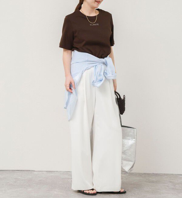 NOLLEY'S sophi「《撥水/汗染み軽減》ショート丈ロゴTシャツ」|Tシャツ・カットソー|