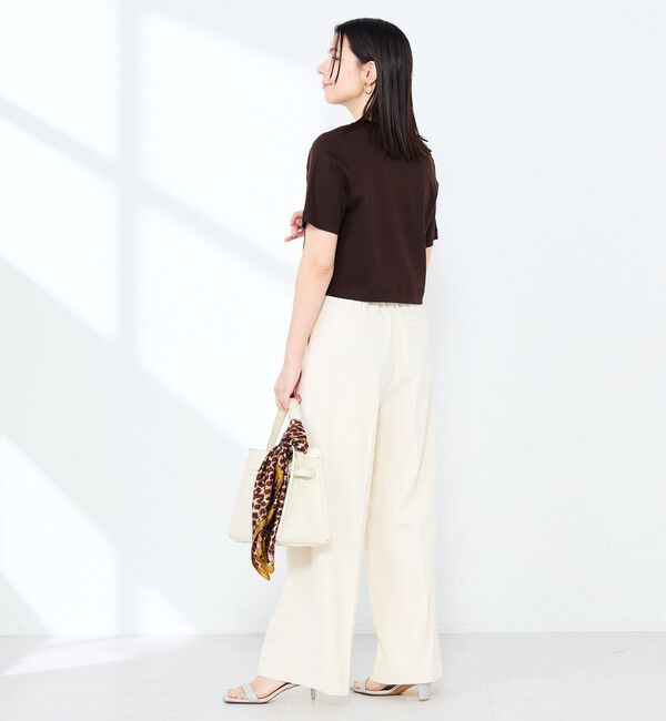 NOLLEY'S sophi「《撥水/汗染み軽減》ショート丈ロゴTシャツ」|Tシャツ・カットソー|