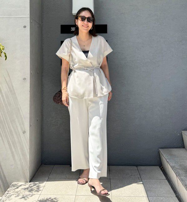NOLLEY'S sophi「《セットアップ対応》NEW morisachiウォッシャブルツイルイージーワイドパンツ」|その他|
