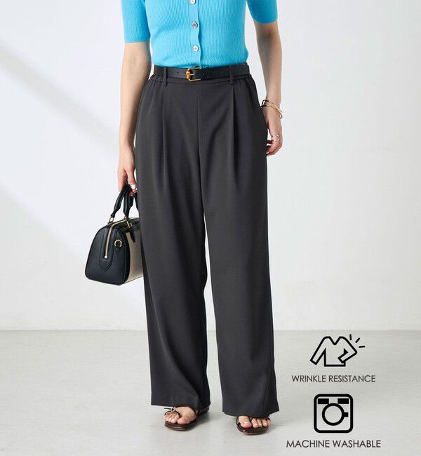 NOLLEY'S sophi「《セットアップ対応》NEW morisachiウォッシャブルツイルイージーワイドパンツ」|その他|チャコールグレー