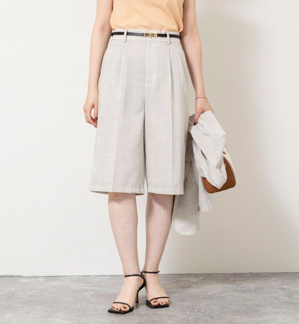 NOLLEY'S sophi「《セットアップ対応》ウォッシャブルリネンライクシアーボイルハーフパンツ」|その他|グレーベージュ
